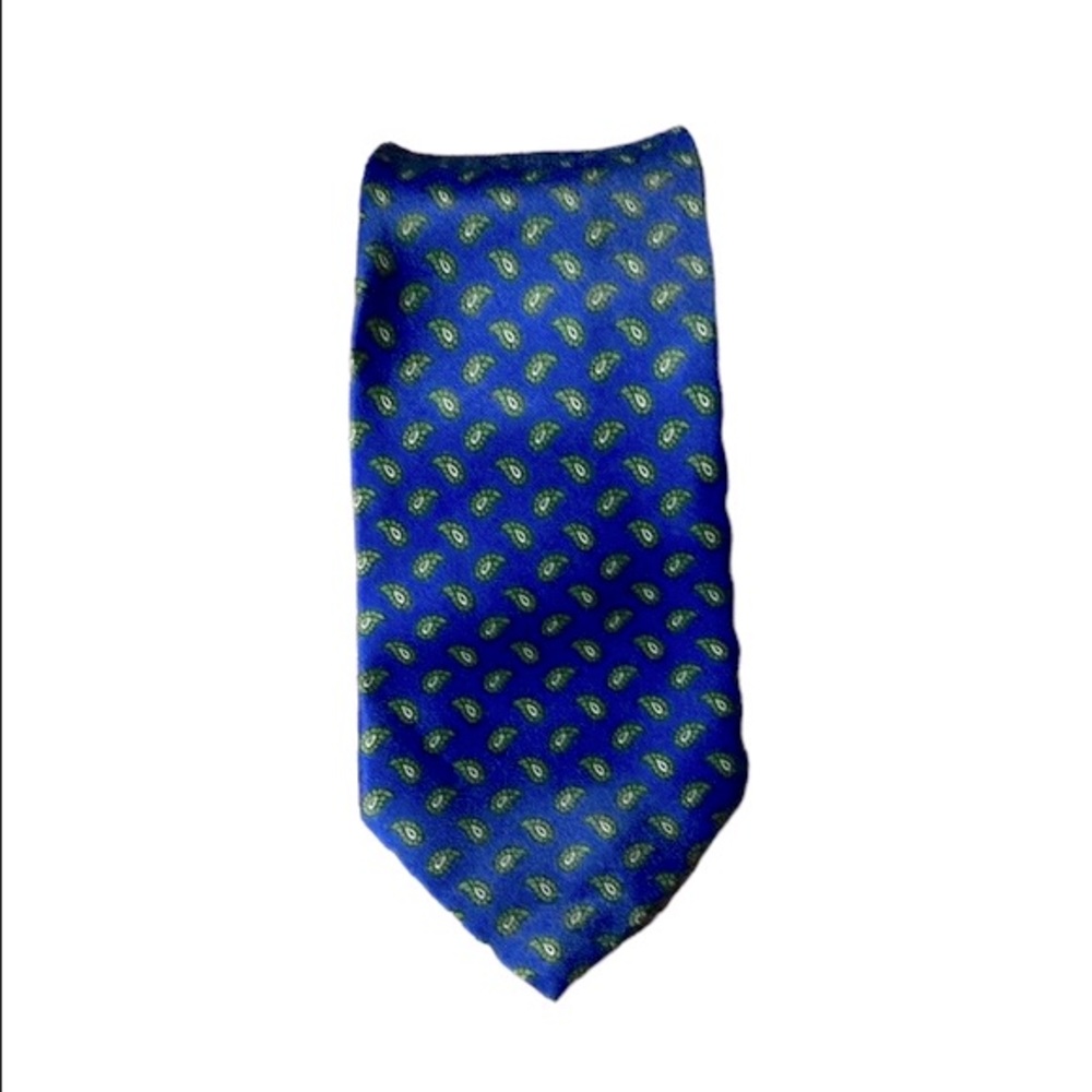 NWOT JEAN TATORLINI Blue Paisley Print Necktie